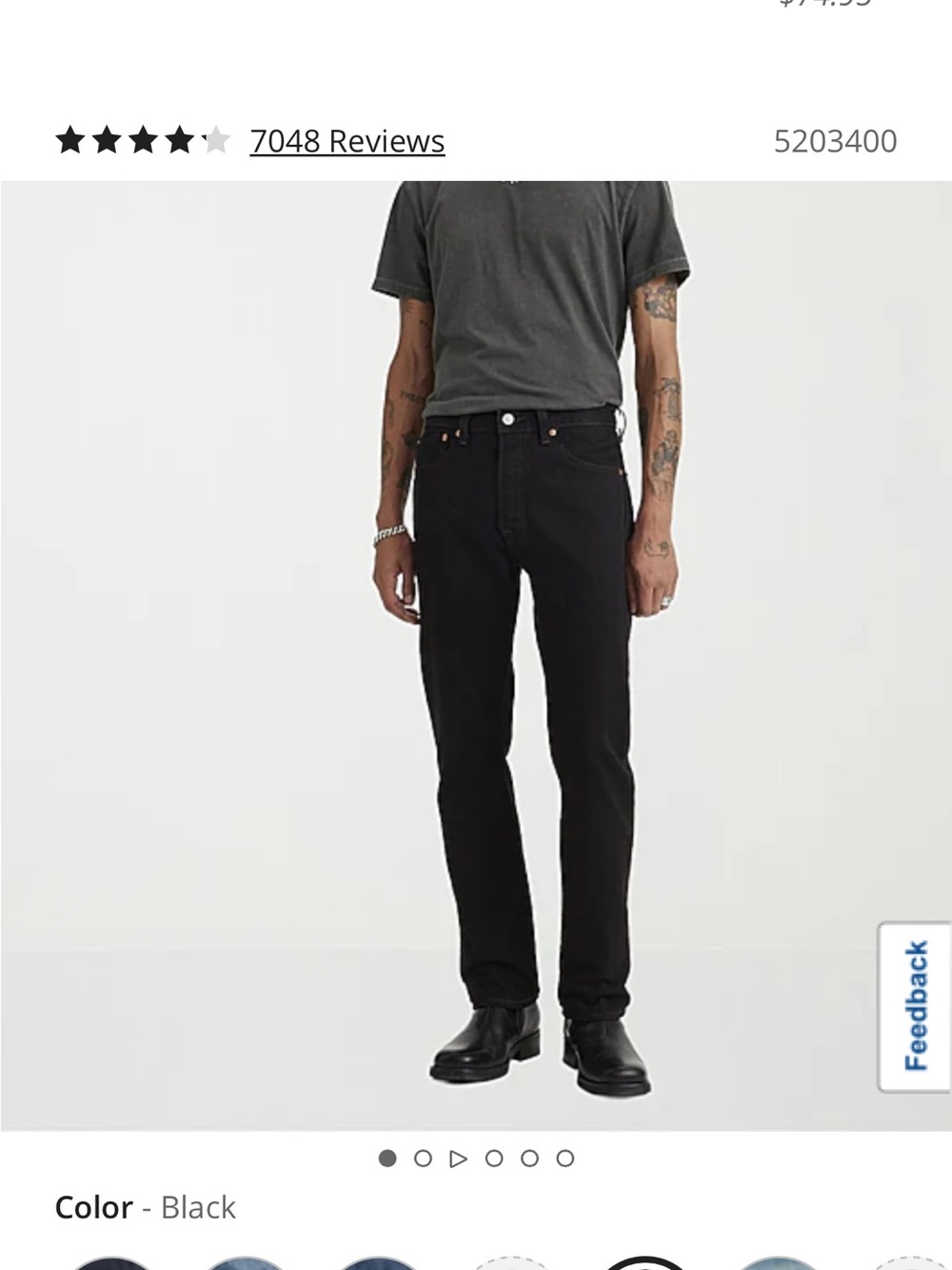 Levi's Black Slim Straight Men's Jeans